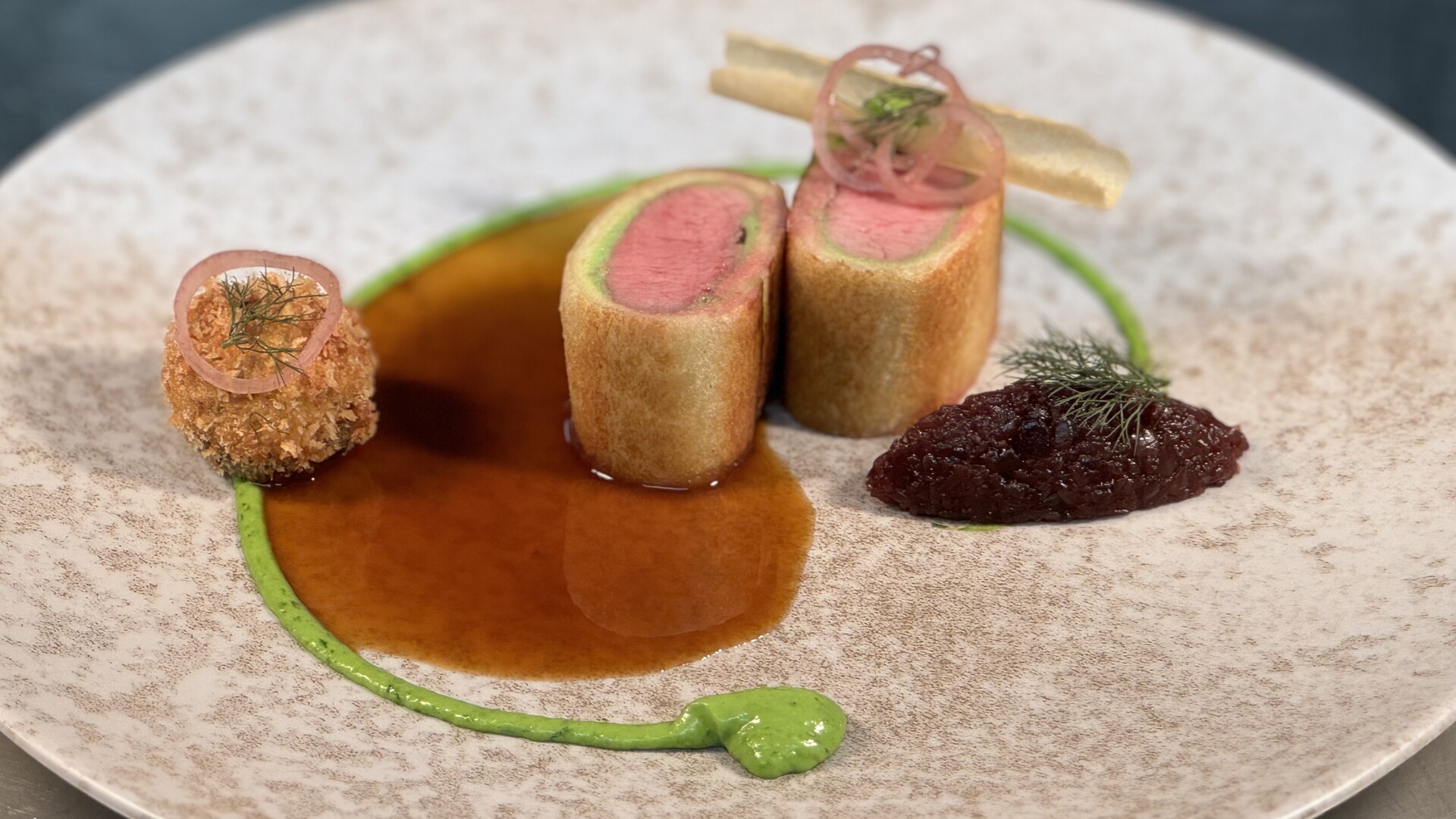 Saisonales Gericht aus dem Restaurant Waldstuben im Romantik Waldhotel Mangold