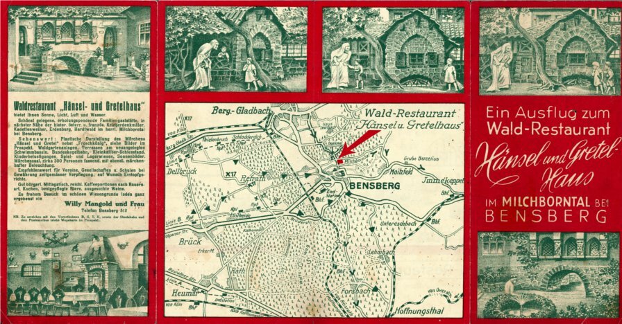 Historische Postkarte des Hänsel und Gretel Haus
